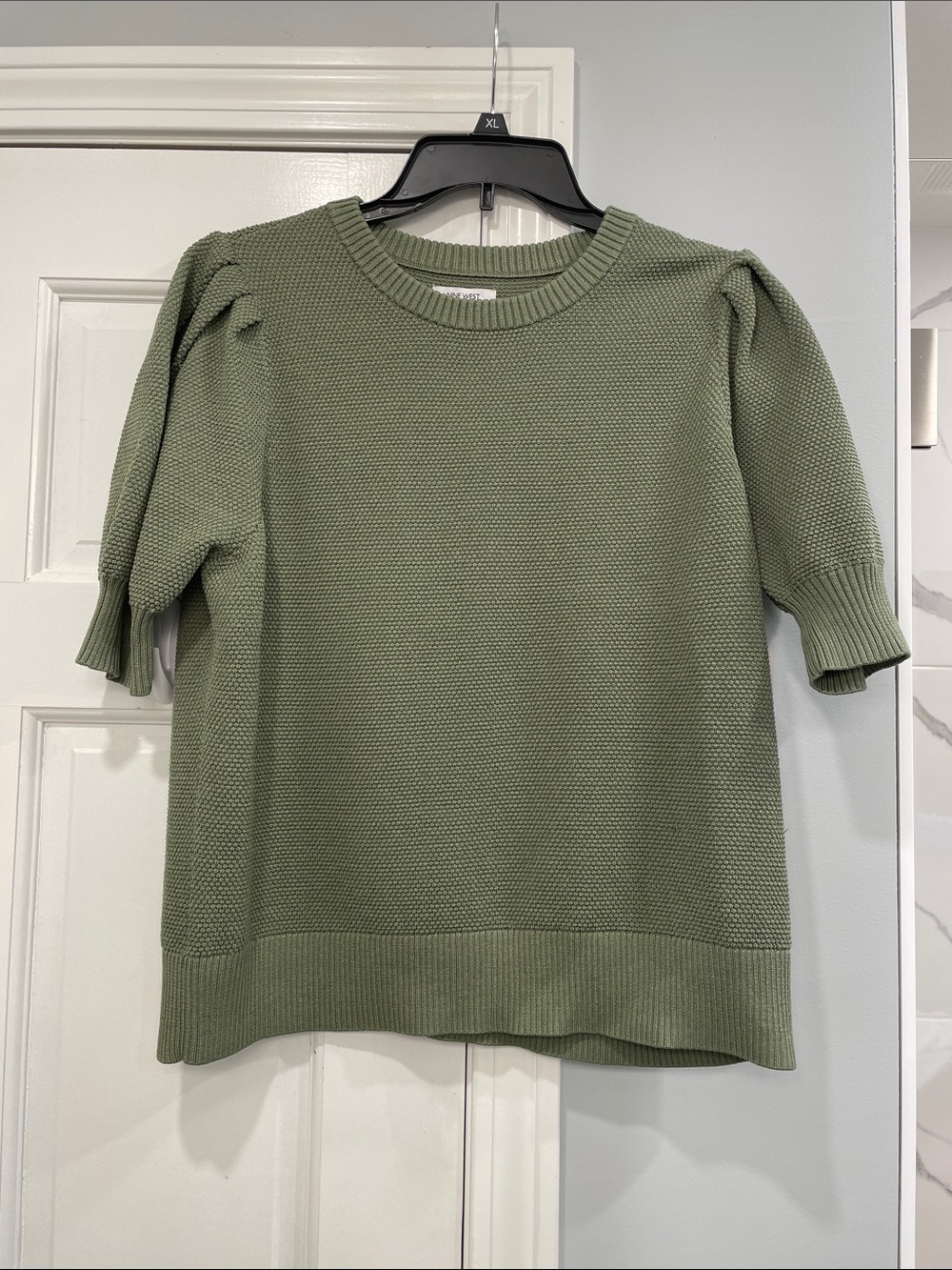 Nine West Green Puff Sleeve Sweater Women's Size Large